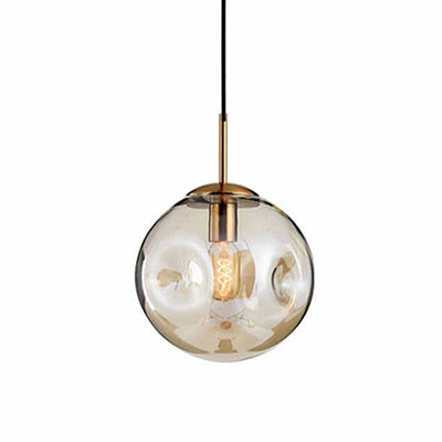 CH–D0709A pendent light amber glass D20cm E27
