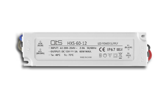 HXS–60–12 / 12V 5A 60W IP67 QTS