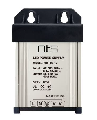 XRF–60–12 / 12V 5A 60W IP62 QTS