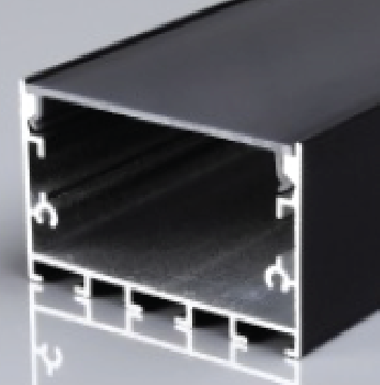 Aluminum Profile - Surface - BG-71 - 2M - BLACK + Diffuser BLACK 