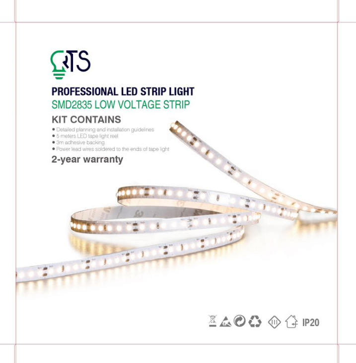 Strip - XH-2835 - 10MM - 180L - 12w - 24v   - 3000k 