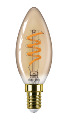 Philips LED classic 2.5-15W B35 E14 GOLD SP DIM RFSRT4 