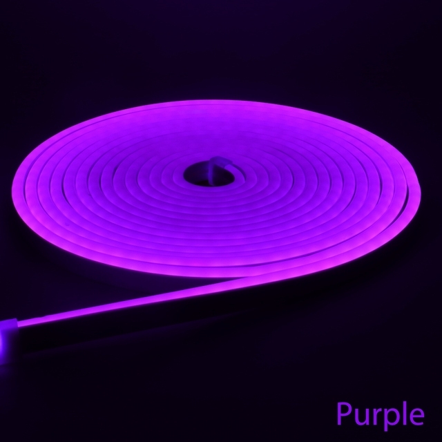 Led Neon Flex - PURPLE - YH-2835-120P- 0612  - 12V - 11W - PCB width 8mm , IP65 ,Cutting size 25mm , 2 year warranty