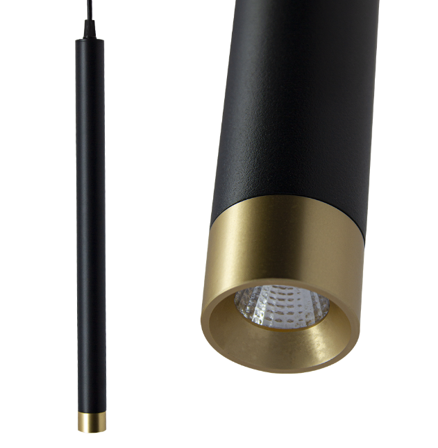 Pendent  QTS-GP36400C5 - LED 5W - 3K - BK+ Champagne GD