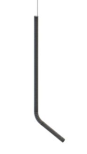 QTS-P30901 - BK - Single bend - LED - Size D30*H900mm