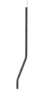 QTS-P30902 - BK - Double bend - LED - Size D30*H900mm