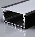 Aluminum Profile - Recessed - BG-72 - 2M - BLACK 