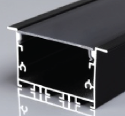 Aluminum Profile - Surface - BG-70A - 2M - BLACK + Diffuser BLACK 