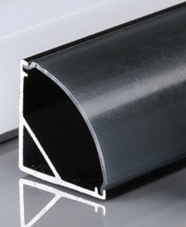 Aluminum Profile - Surface - XT-58 - 2M - BLACK + Diffuser BLACK 