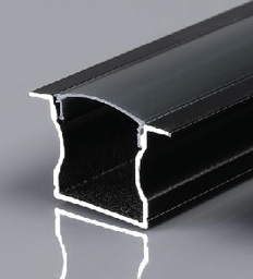 Aluminum Profile - Recessed - XT-263 - 2M - BLACK + Diffuser BLACK 