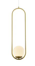 QYD0195-1 - G9*1 - D200*H500MM - D150MM ball - 1.5M line - Copper+white