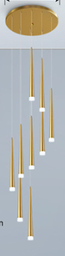 QYD0005-9 - LED with light 3000 - D400*H2250MM - 9heads - gold
