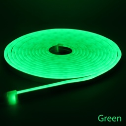 Led Neon Flex - GREEN - YH-2835-120P- 0612  - 12V - 11W - PCB width 8mm , IP65 ,Cutting size 25mm , 2 year warranty