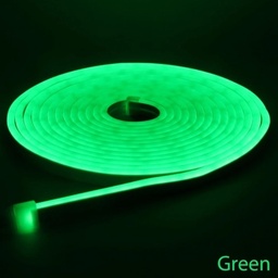 Led Neon Flex - GREEN - YH-2835-120P- 0612  - 12V - 11W - PCB width 8mm , IP65 ,Cutting size 25mm , 2 year warranty