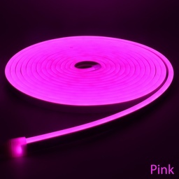 Led Neon Flex - PINK - YH-2835-120P- 0612  - 12V - 11W - PCB width 8mm , IP65 ,Cutting size 25mm , 2 year warranty