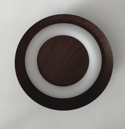 QYX0001-1 - LED 4000K - black outside +  wood inside - Size D400MM